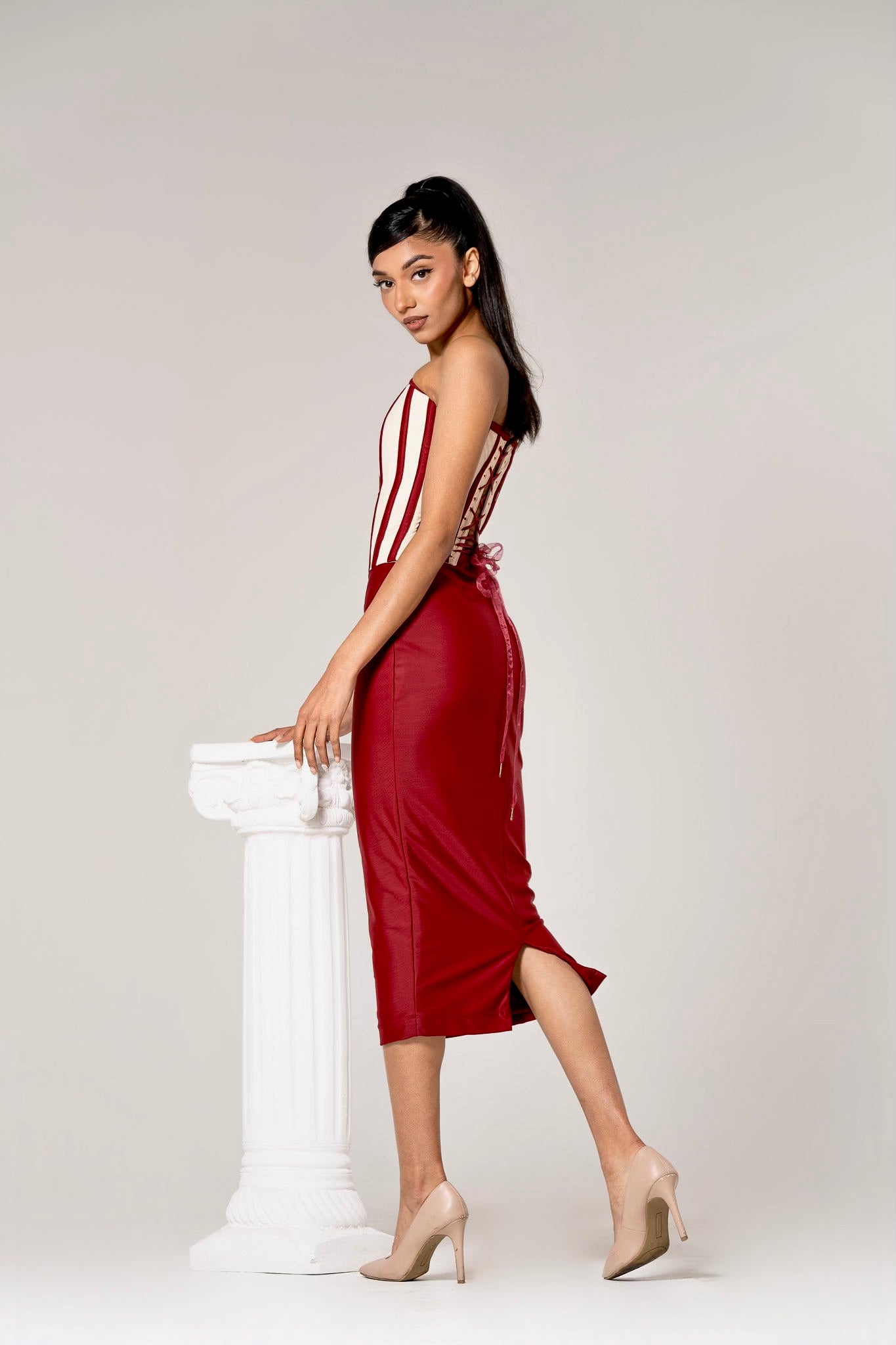 Burgundy Pencil Skirt