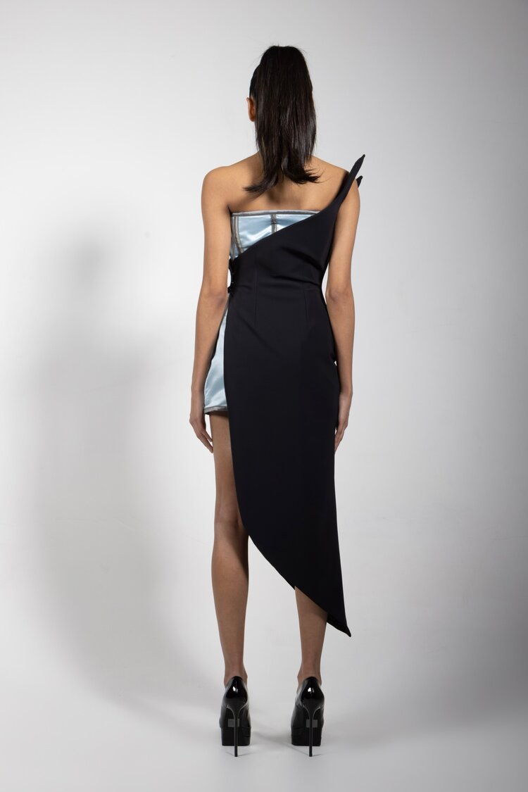 Black & Baby Blue Runway Look