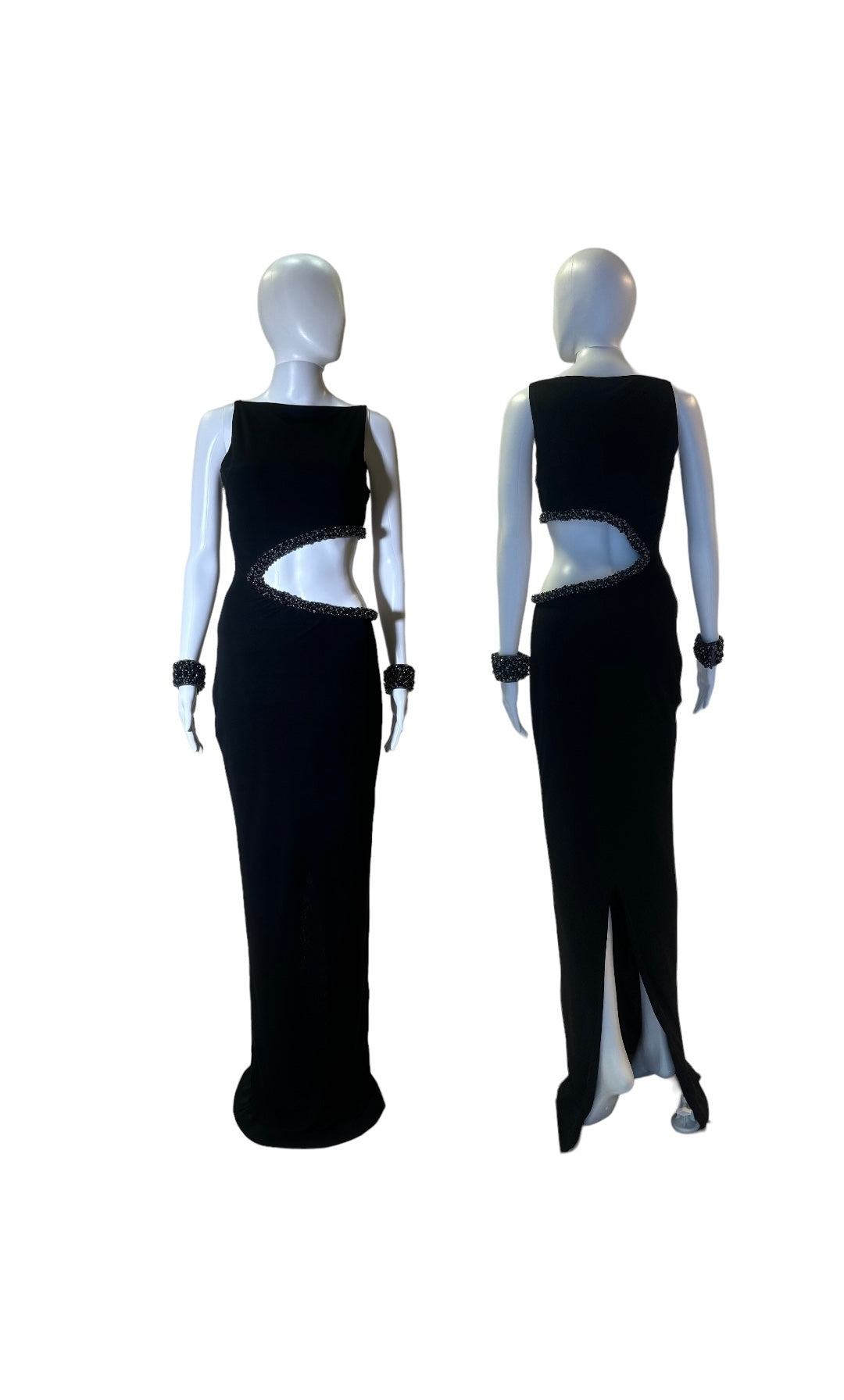 Embroidered Rose Quartz Cut Out Runway Look