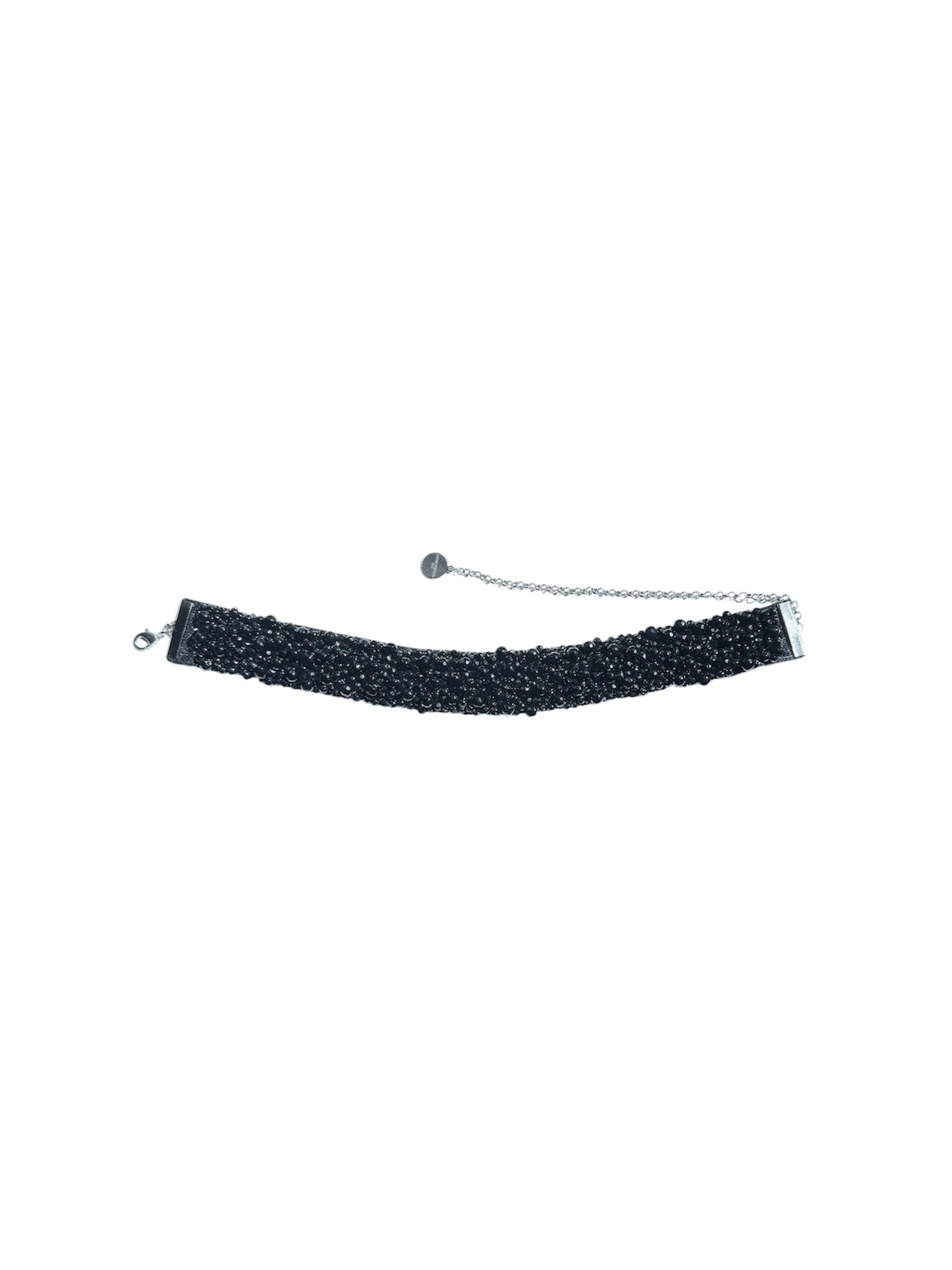 Black Onyx Hand-Embroidered Choker Necklace