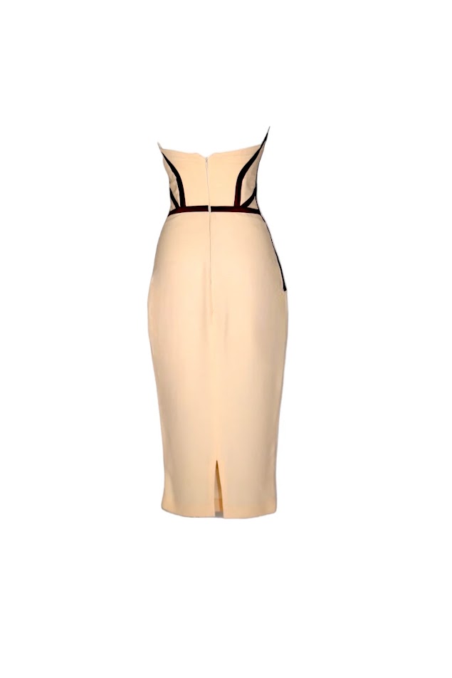 Corsetry Overlay Midi Dress
