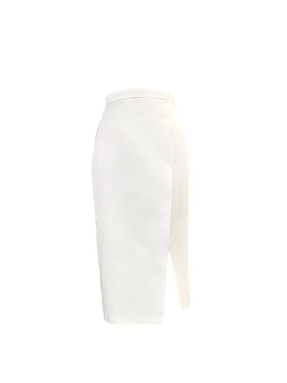 Ivory Wrap Skirt With Pockets