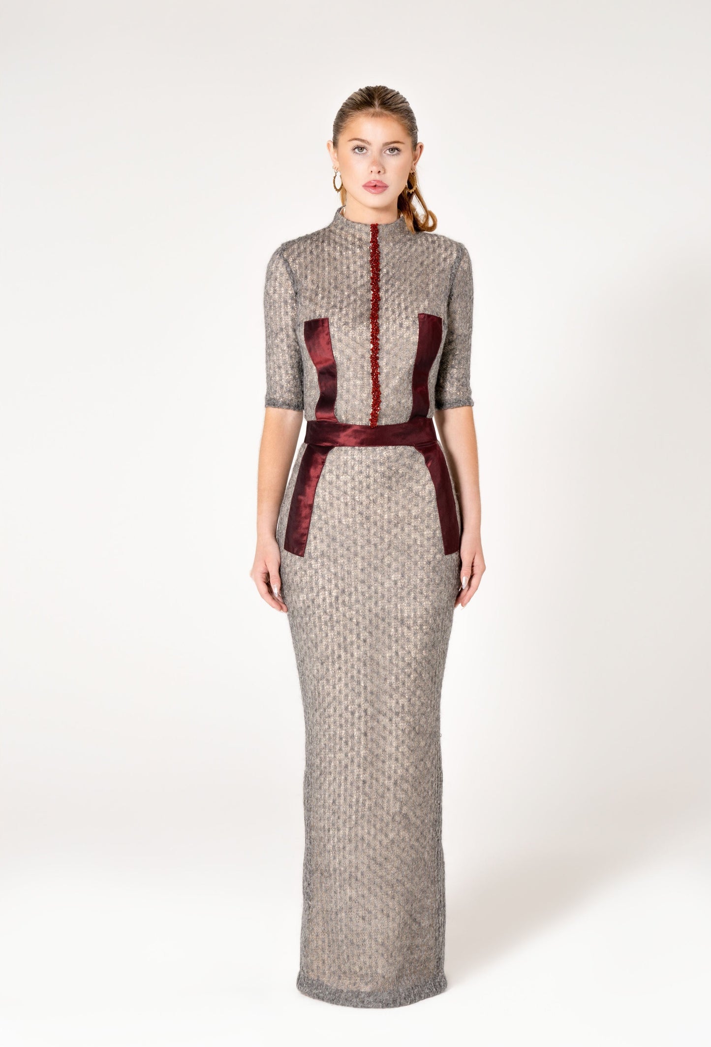 Carnelian Italian Wool Knit Gown