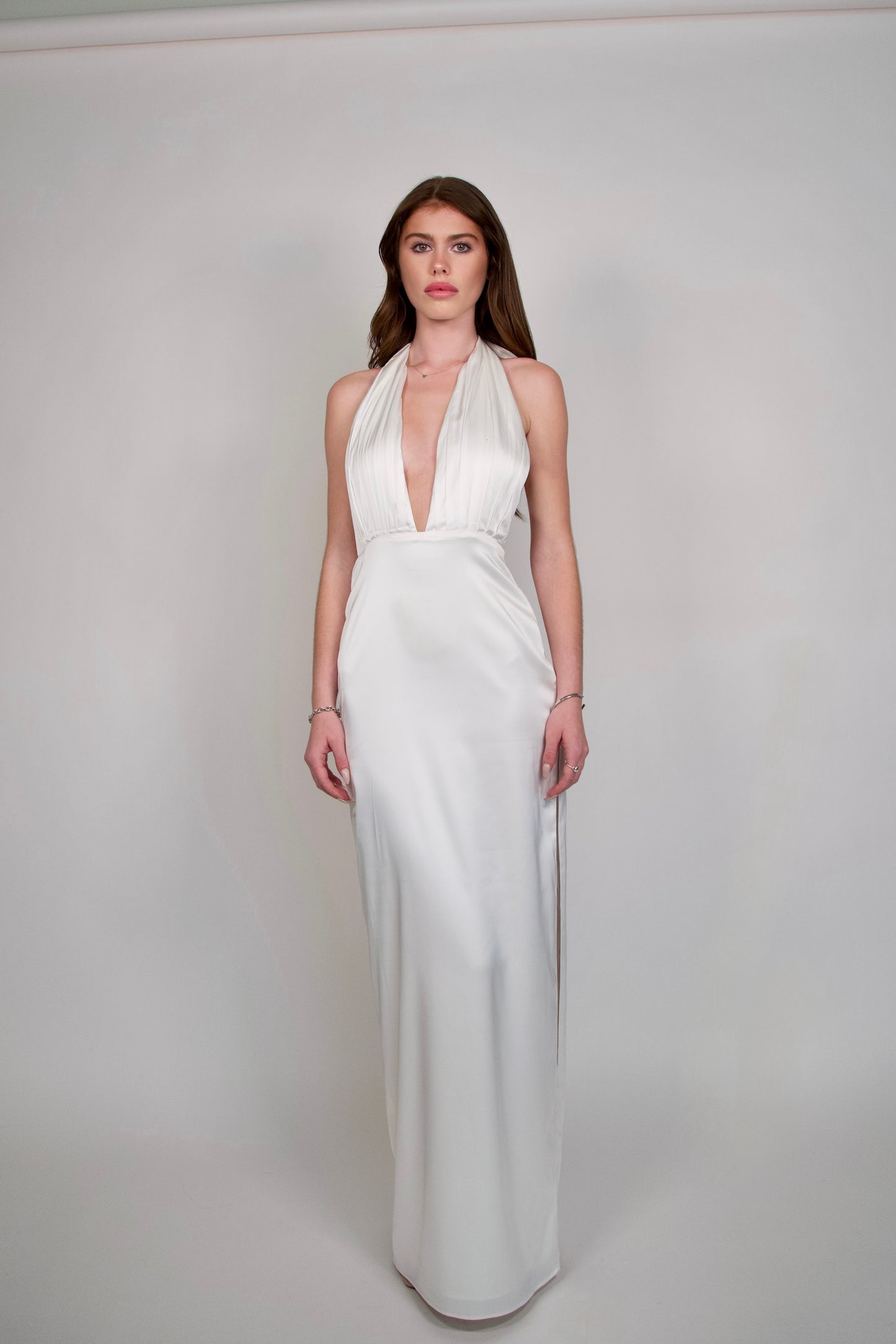 White Agate Halter Dress