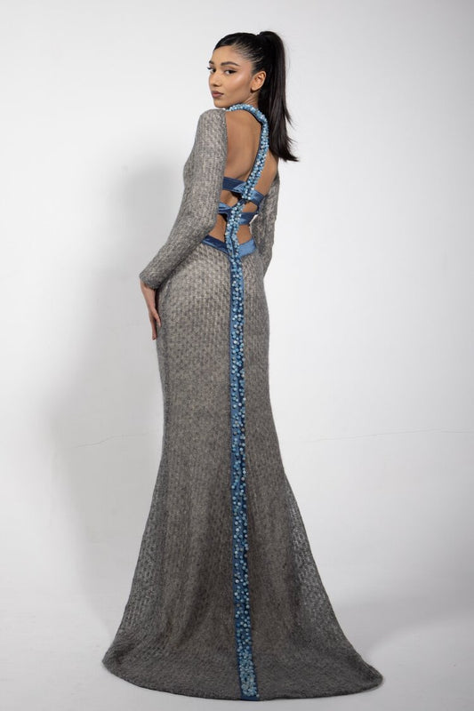 Grey Italian Wool Knit Gown