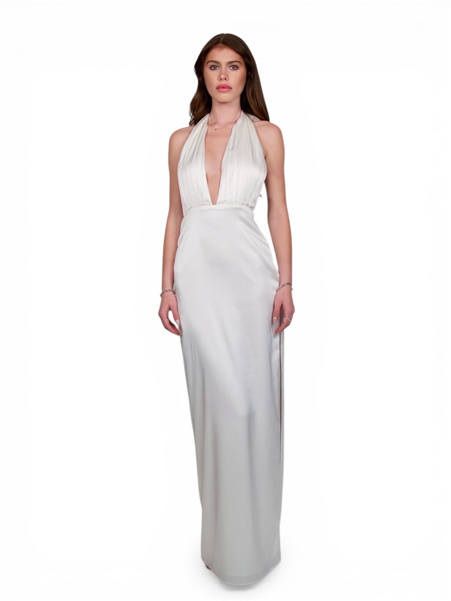 White Agate Halter Dress