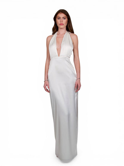 White Agate Halter Dress