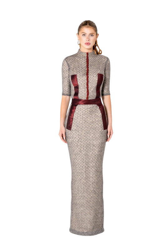 Carnelian Italian Wool Knit Gown