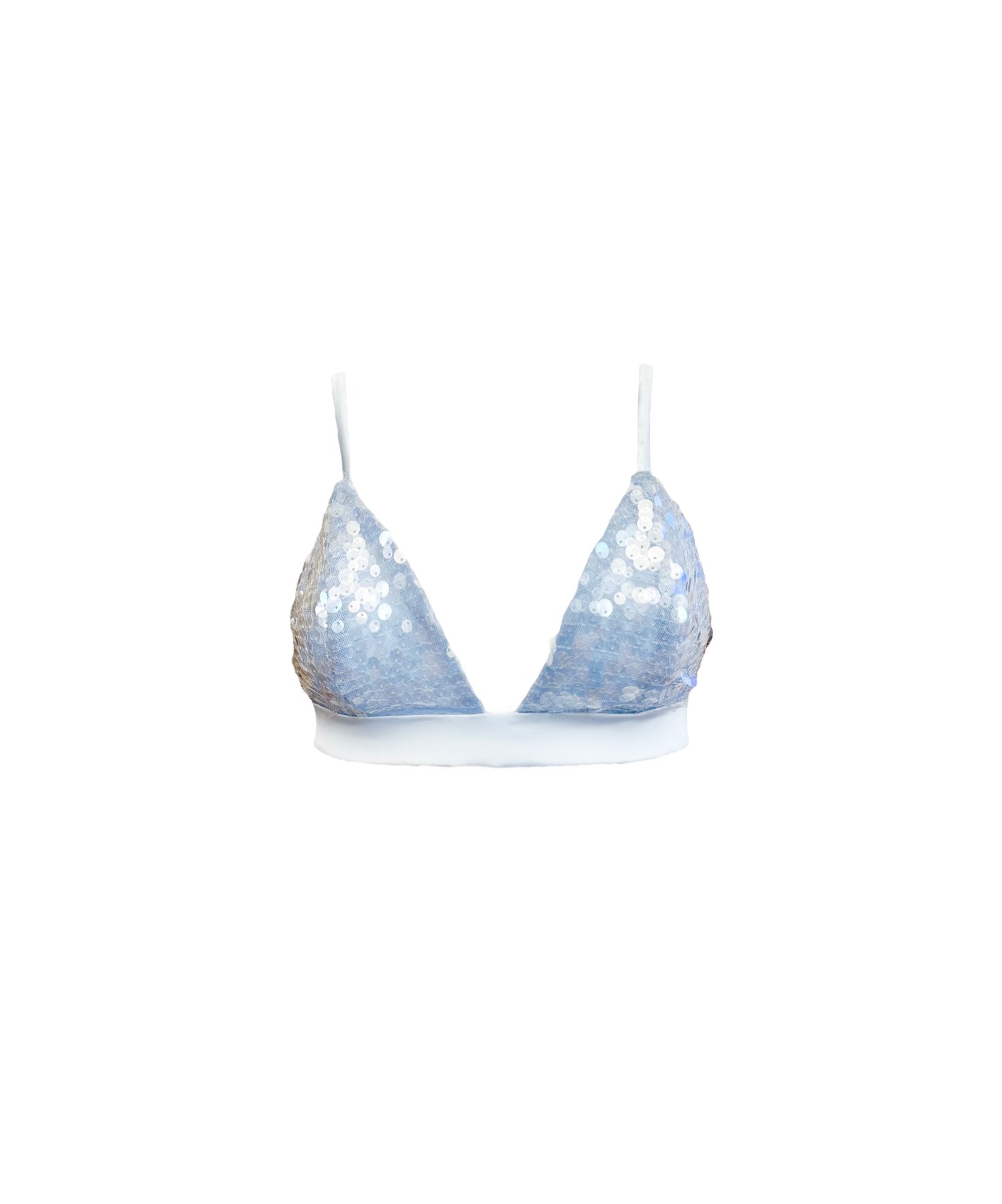 Silk Dusty Blue Sequin Bralette