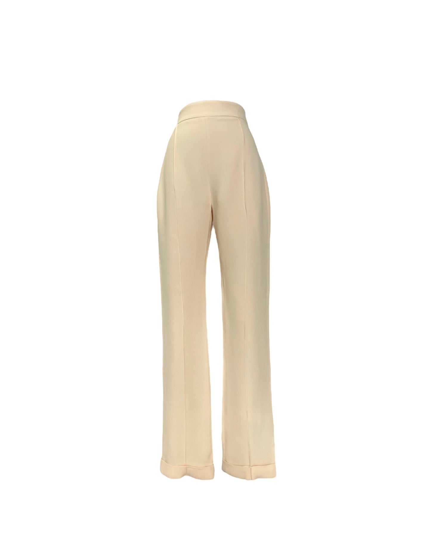 Cream Straight Leg Trousers